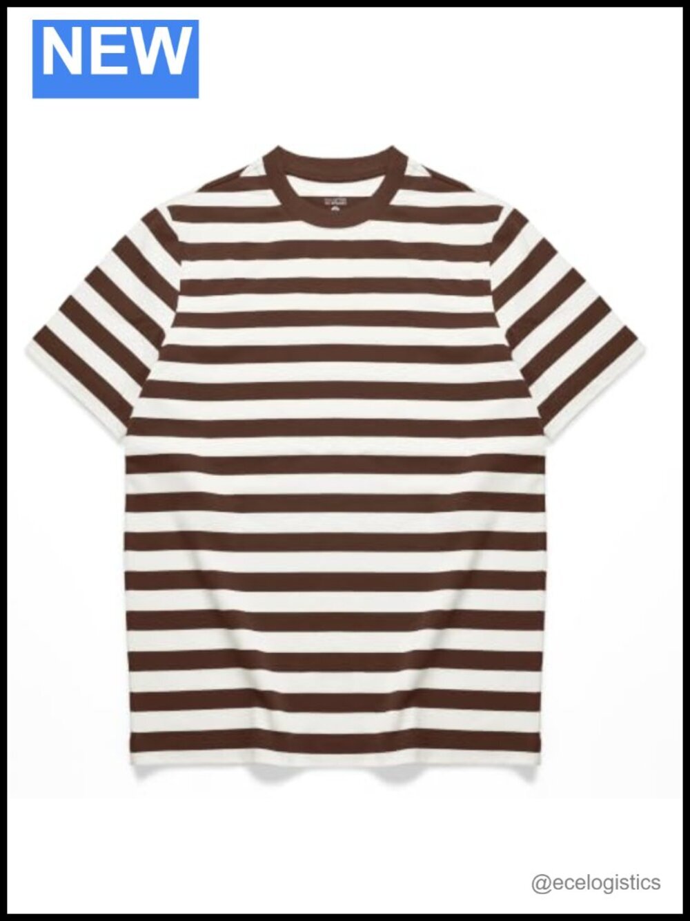 Men's Cotton Stretch Striped T-Shirt Crew Neck Short Sleeve Casual Tee